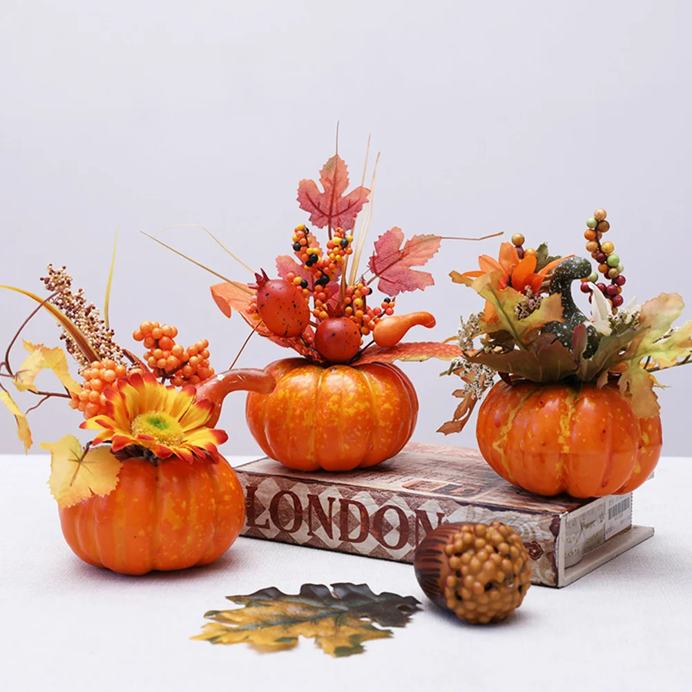 

Pumpkin Decor Artificial Lightweight For Thanksgiving Halloween Fall Party Table Scene Layout Simulation Decorations