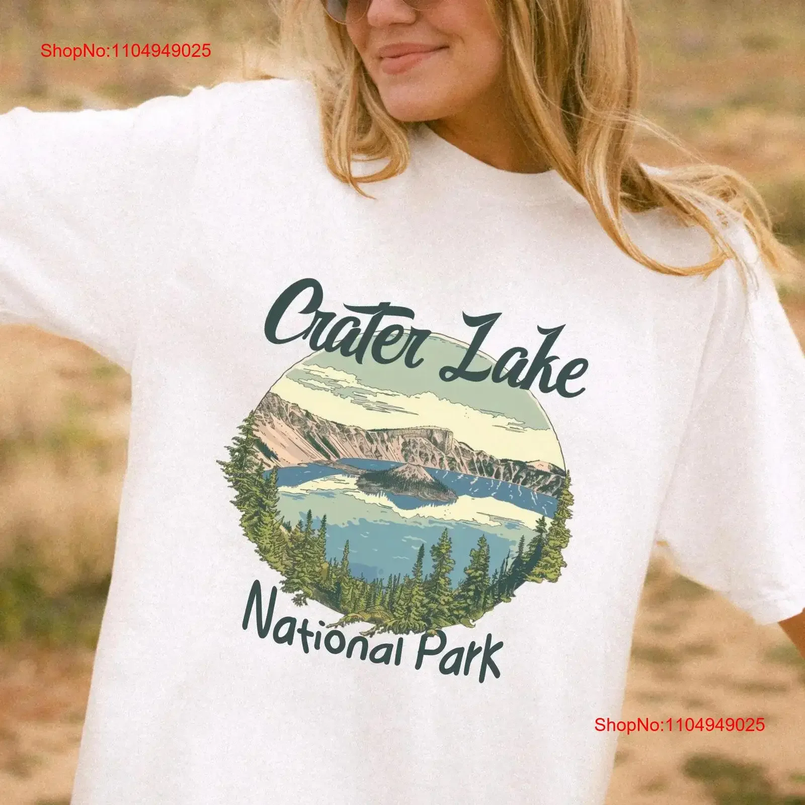 

Футболка Crater Lake National Park для отпуска Laker, винтажная винтажная стираная модная уличная одежда, стильная повседневная мужская футболка унисекс