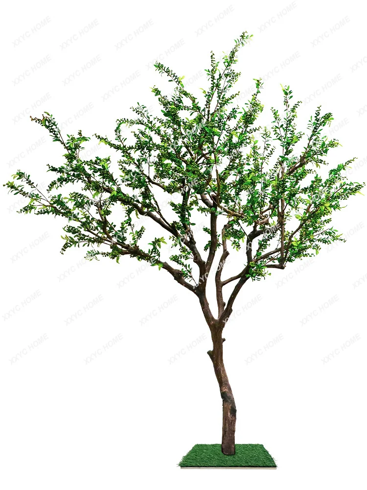 Solid Wood Simulation Green Pepper Tree Fake Berry Tree Floor Plant Decoration Interior Decoration Fake Trees Green Plant