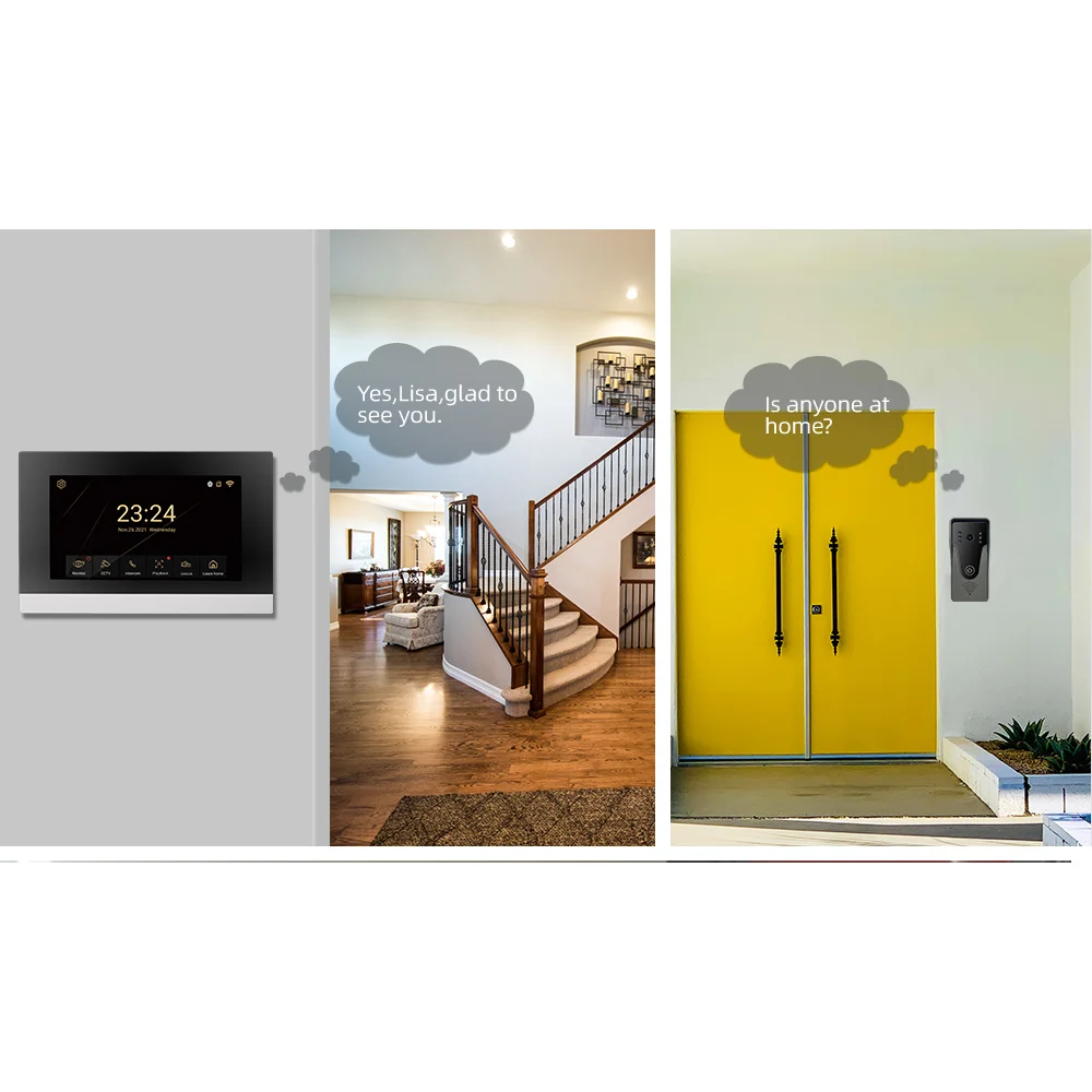Hayway-sistema de intercomunicación de vídeo para el hogar, Monitor táctil completo AHD, cámara de timbre, detección de movimiento, teléfono