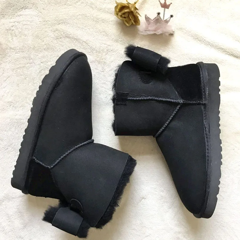High Quality Flat Boots 2025 Shoes Women Snow Boots Real Wool Winter Warm Boots Genuine Sheepskin Leather Natural Fur Non-Slip