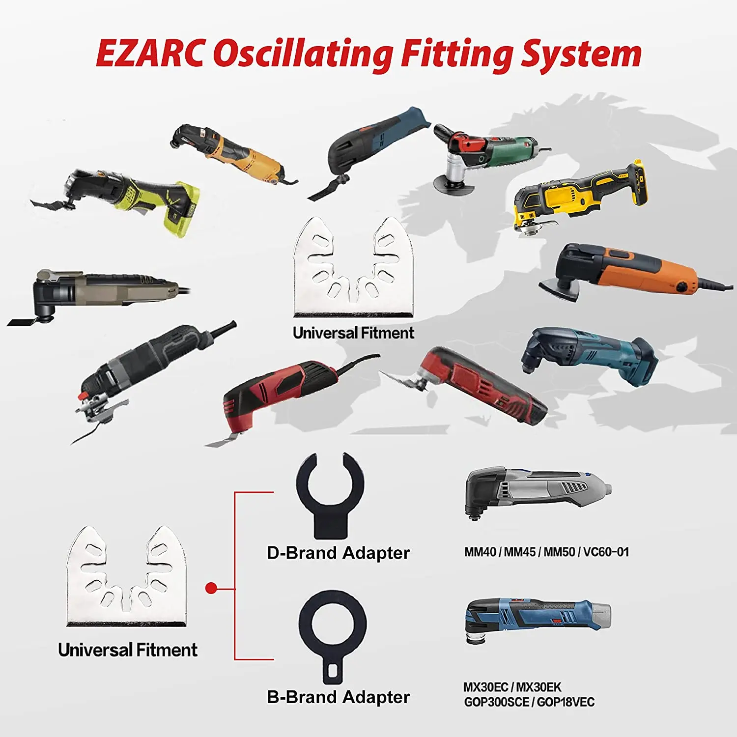 EZARC 4PCS Diamond Oscillating Tool Blade Set, Multi Tool Mortar Cutting Saw Blades Precise for Grout Removal, Soft Tile Cut