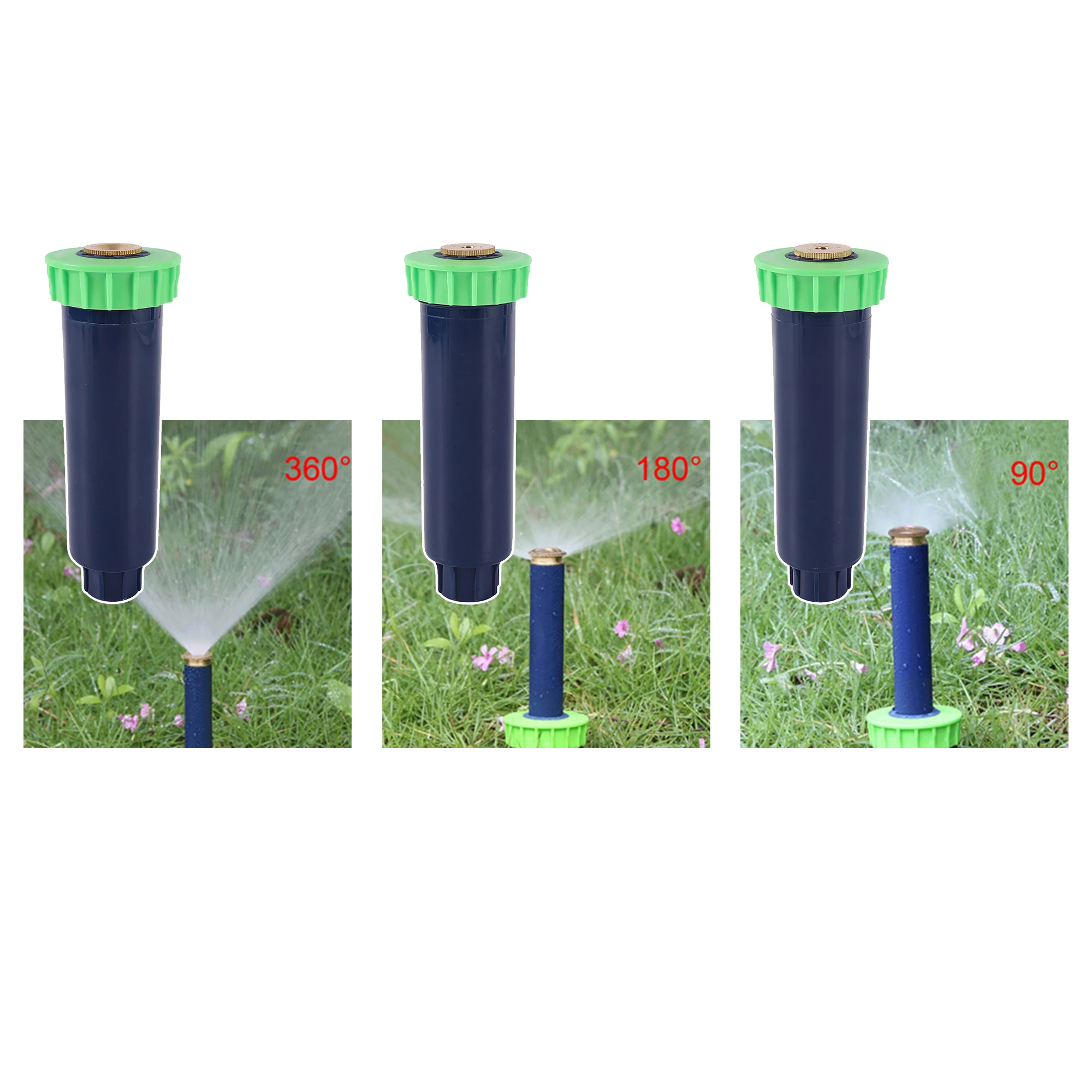 5pcs 90 180 360 Degree Pop Up Sprinkler 1/2 Inch Internal Thread Lawn Irrigation Automatic Retractable Buried Sprinkler