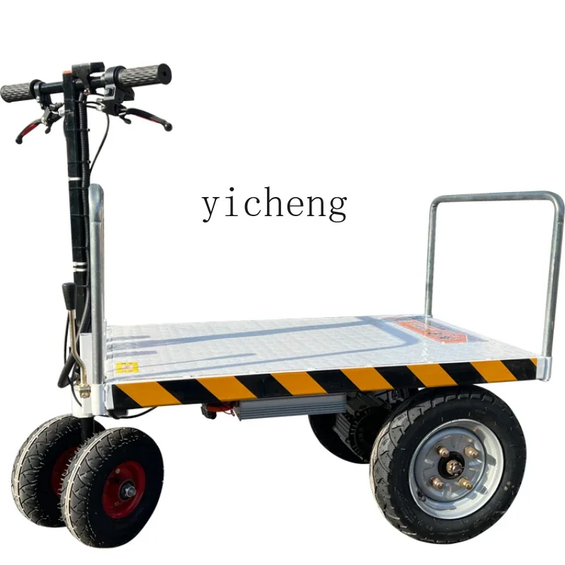 ZK electric folding flat trailer decoration tile home improvement hand push truck portable pull goods hand pull trolley