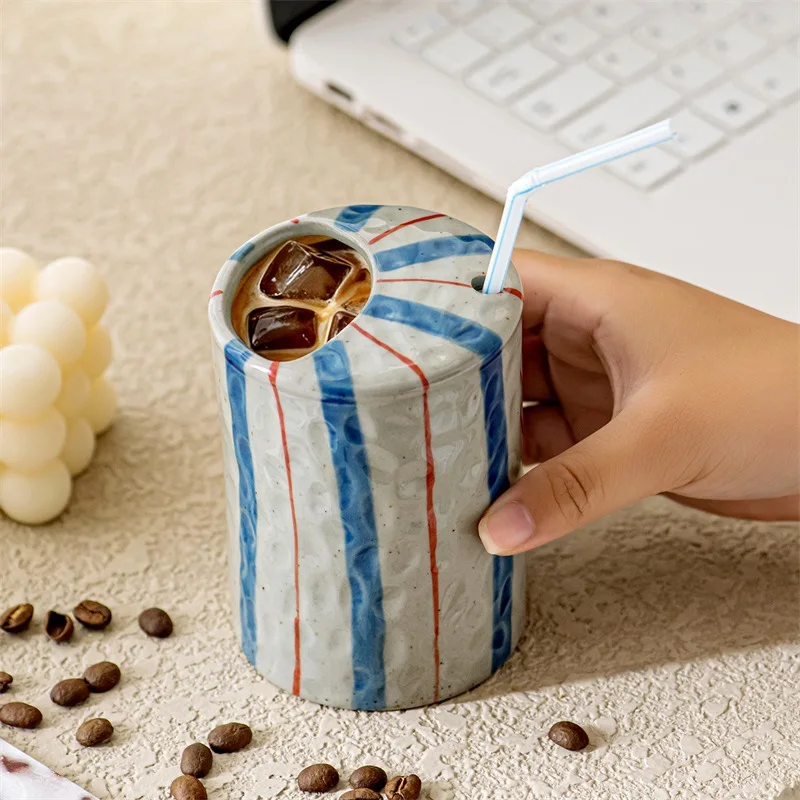 Japanese Retro Thick Ceramic Coffee Mug Hand Painted Handmade Household High Beauty Drinking Cup Office Desktop Decor Gift