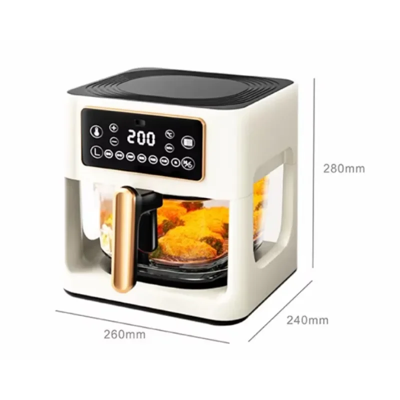 2024 Hot selling wholesale 5L6L visible glass bowl basket multifunctional electric intelligent digital  air fryer