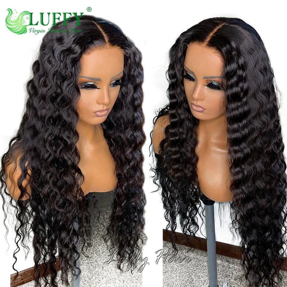 

Deep Curly Human Hair Lace Front Wigs With Baby Hair Glueless Human Hair Full Lace Wigs For Black Women