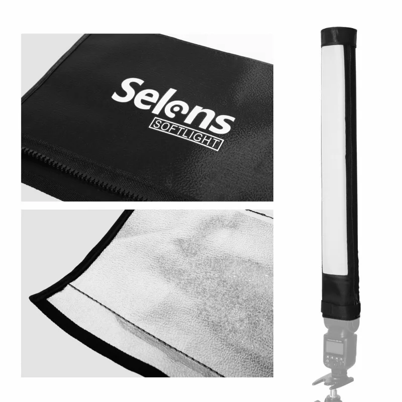 Selens Hot Shoe Flash Strip Diffuser Foldable Bar Softbox Reflector Speedlite Stick light Photo Studio Kits Photography Props