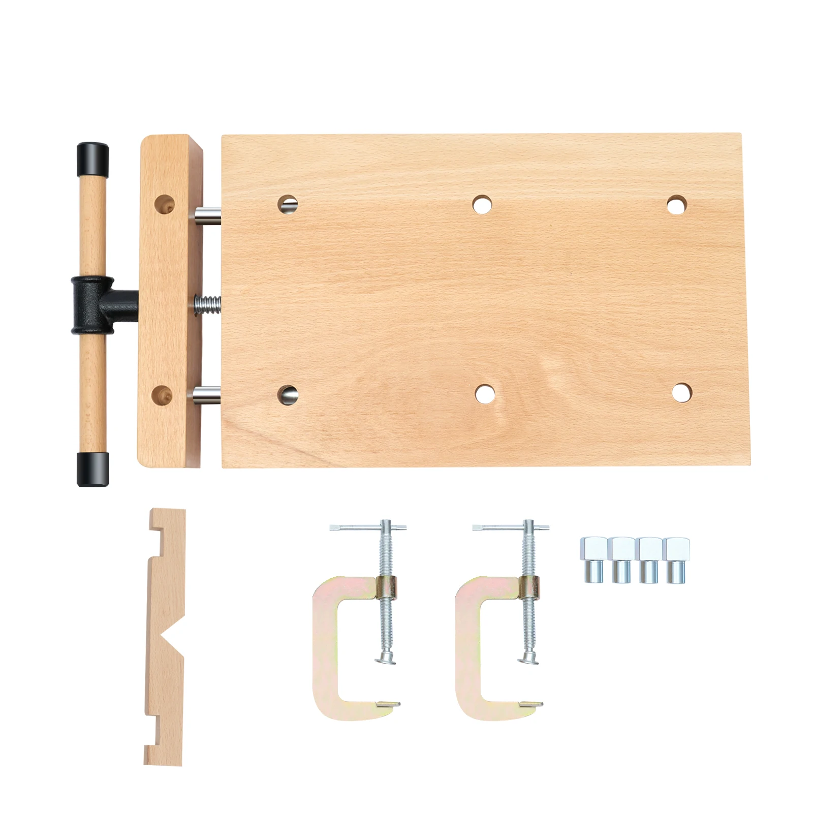Multi-functional Mobile Workbench Woodworking Clamp Work Table Birch Metal 20.8×11.0×2.7 Inch with G-type Clamps