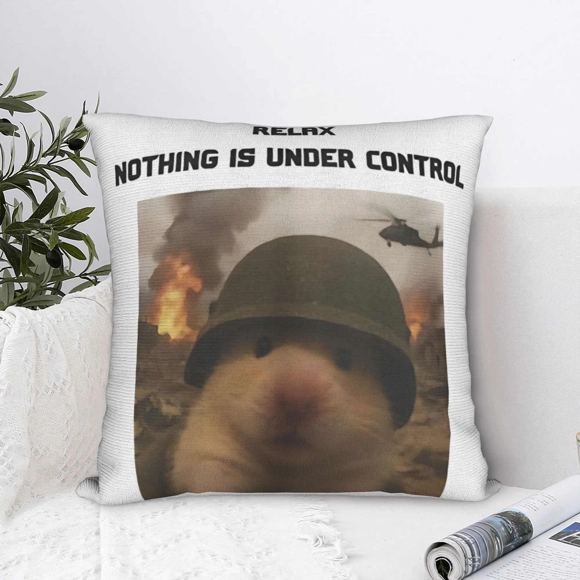 Funny Chaos Hamster Humor Meme Square Pillowcases Polyester Couch  Cushion Cover Funny Decorative Pillow Cover 45*45