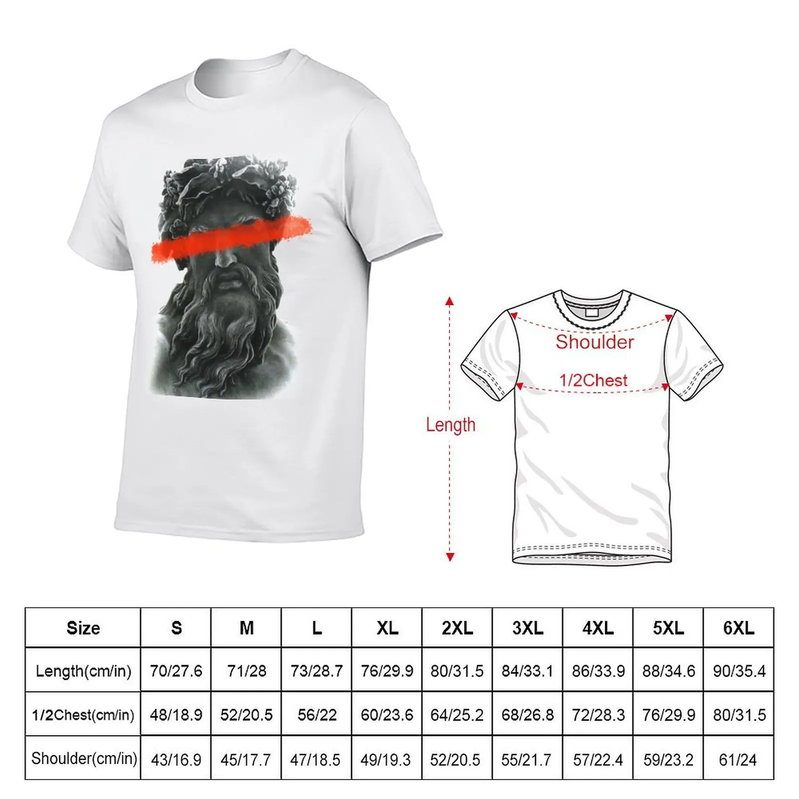 Zeus statue, Greek sculpture T-Shirt t shirt men 100% cotton luxury brand man t shirt designer T-Shirt
