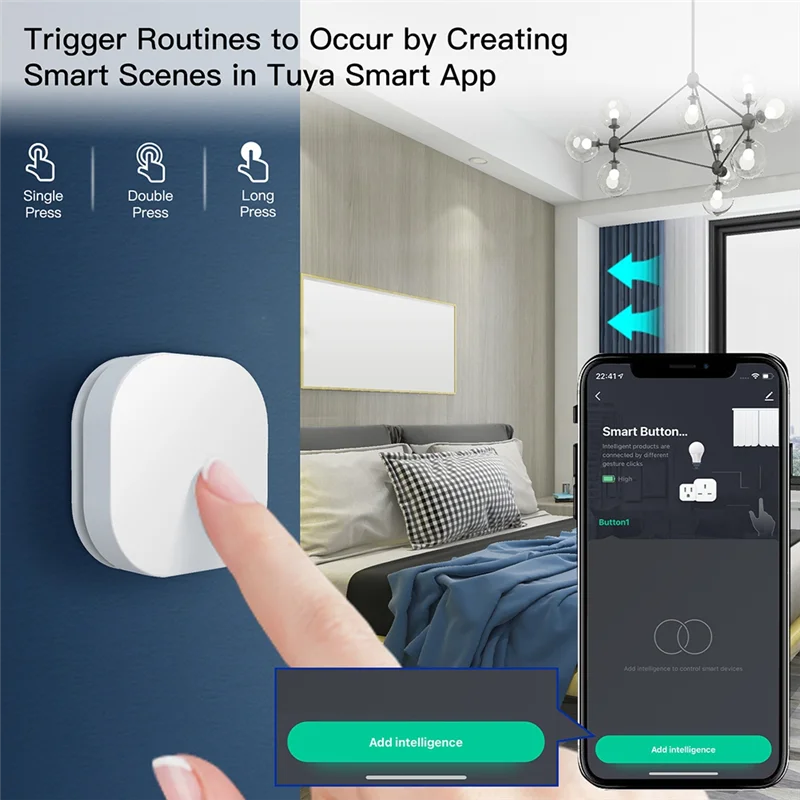 Tuya ZigBee 3.0 Smart Gateway Hub Smart Home Wireless Remote Control 1-Link Key Switch Wireless Scene Switch