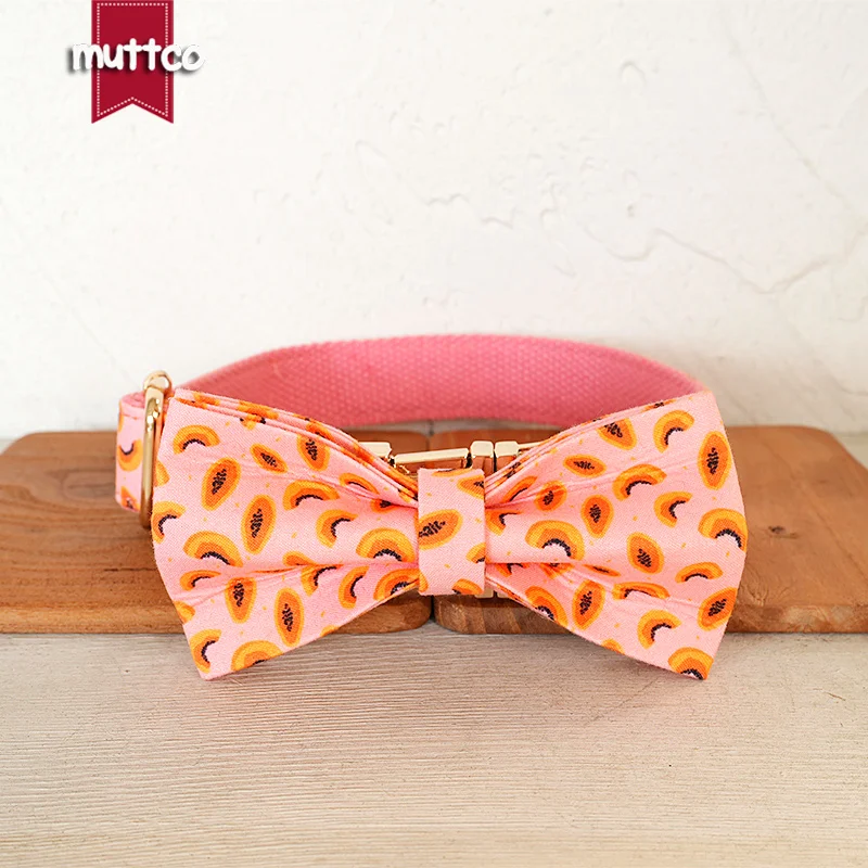 MUTTCO pink base with an orange papaya slice pattern printed SWEETIE PAPAYA creates a cute and lively feeling 5 sizes UDC183