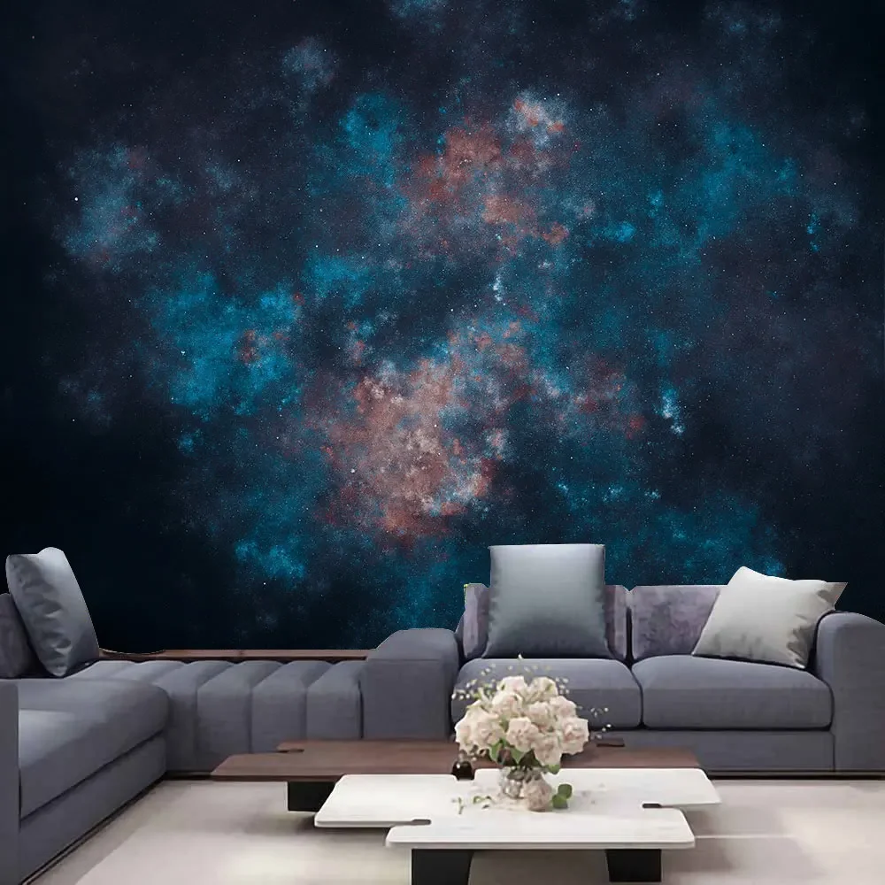 Mysterious Universe Space Starry Sky Blue Star Art Tapestry Wall Hanging Bedroom Living Room Decoration Tapestry