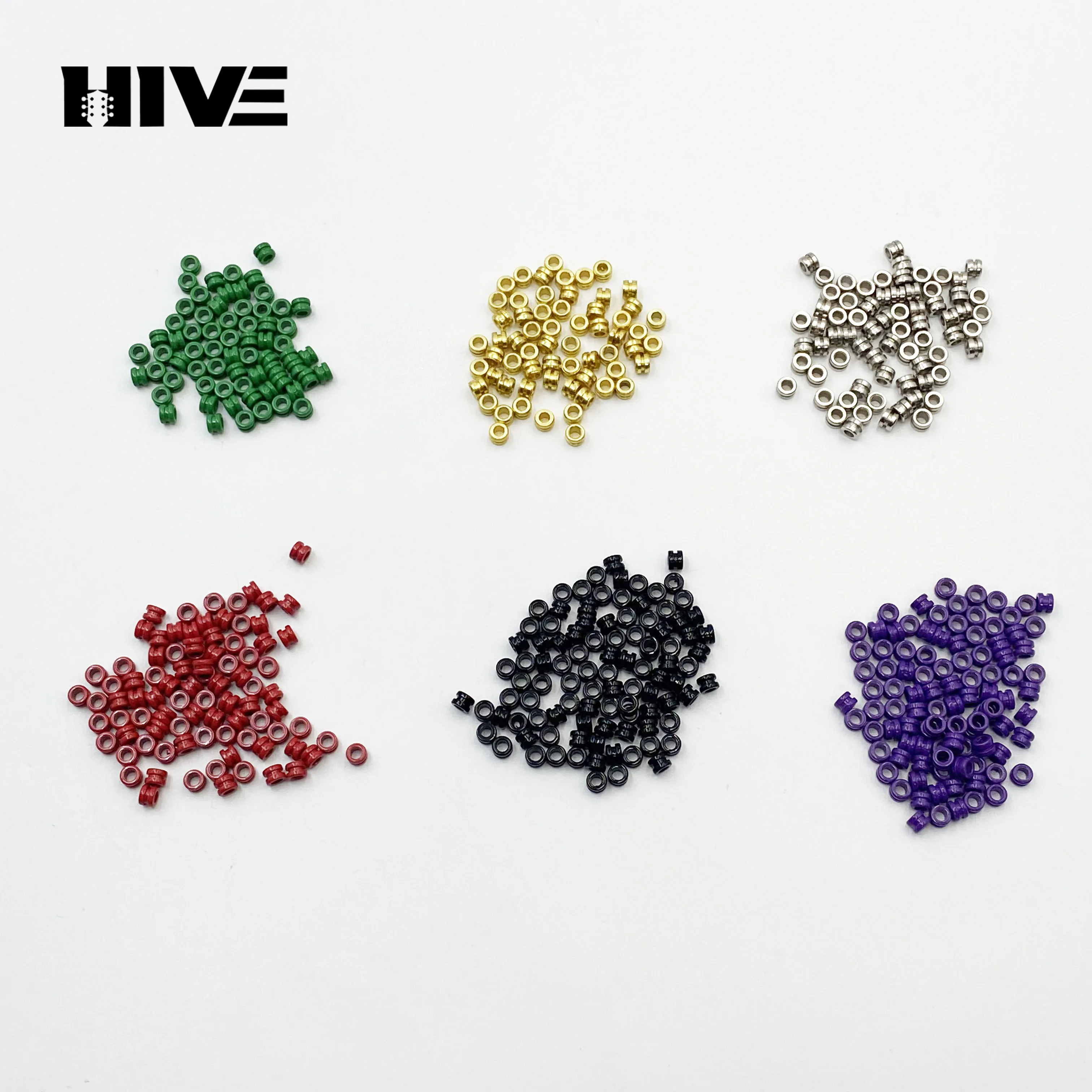 Lot de 100 perles de cordes colorées pour guitare folk, guitare électrique et basse, accessoires de guitare