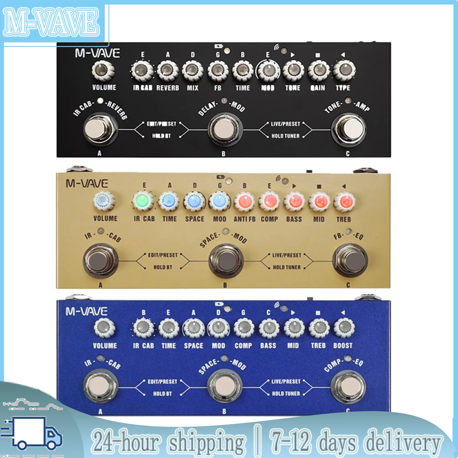 

Мультиэффект-педаль M-VAVE Cube BABY для электрогитары/бас-гитары/акустической гитары, 8 имитаций IR-кабинетов, перезаряжаемая педаль M-VAVE