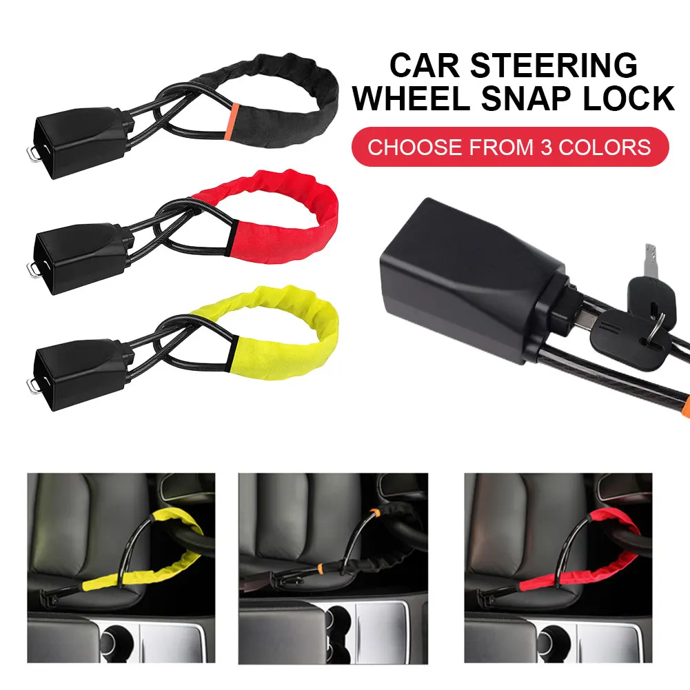 

Automobile Car Steering Wheel Lock Seat lock Accessory Car Retractable Anti theft Steering Wheel Lock with 2 Key Car Accessories