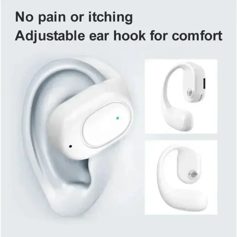 Single Wireless Earphones Left Ear Headphones Hi-Fi Ear-Hook Music Sports  Headset for All Smartphones