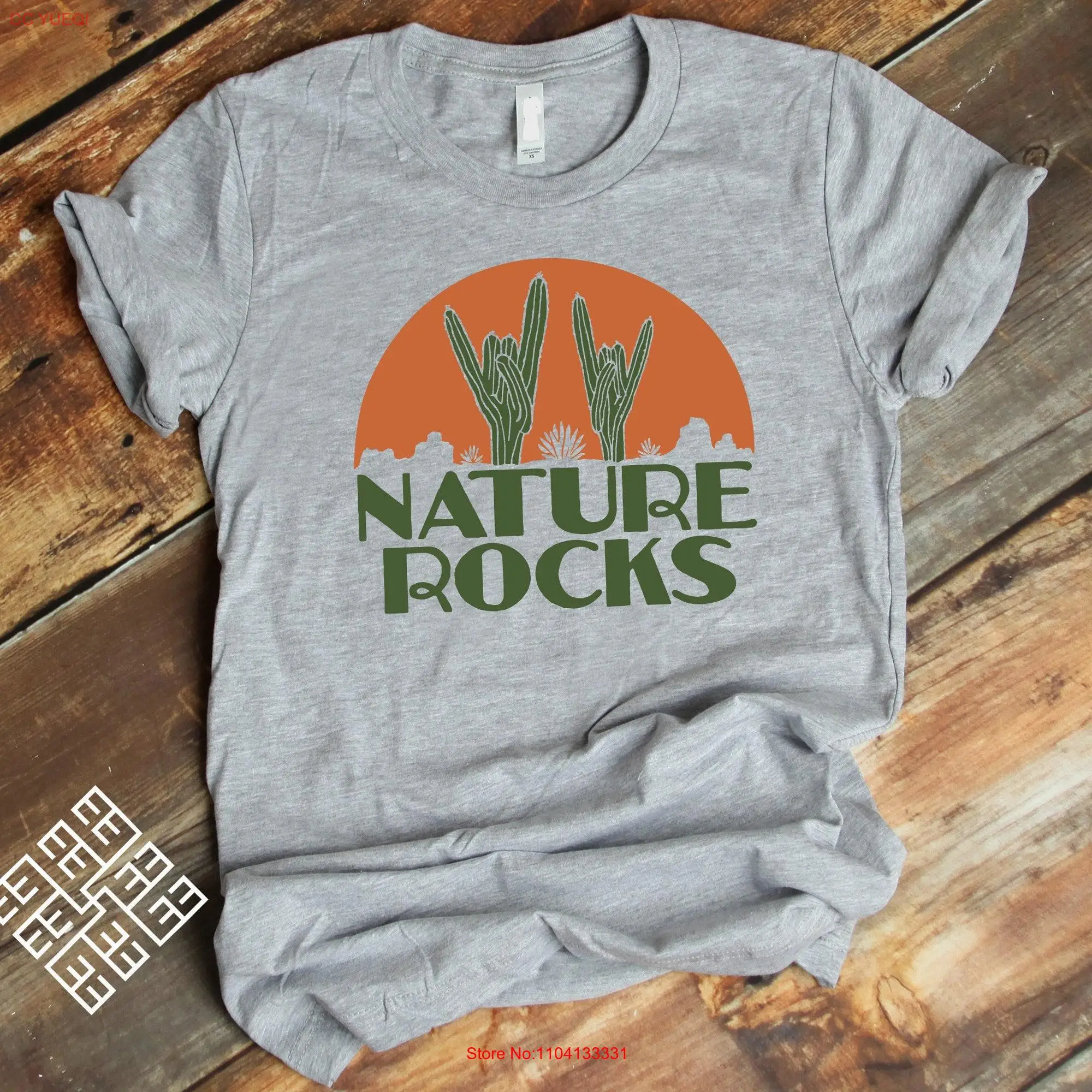 Rock Fingers T Shirt Nature Rocks Cactus Sign Of the Horns Florists 'n' Roll Enthusiast Gardener  long or short sleeves