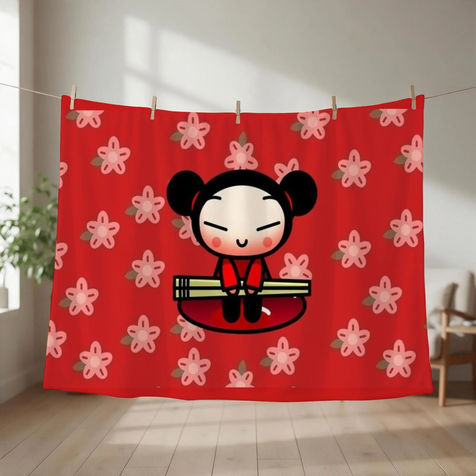 Pucca Throw Blanket couch cozy soft plush fuzzy picnic outdoor blanket