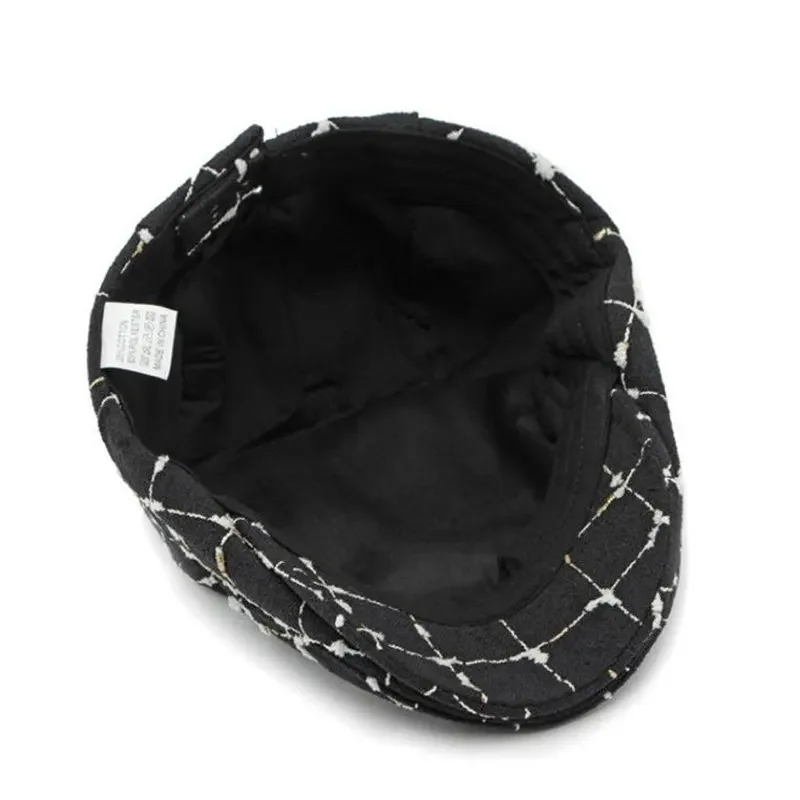Berretti da strillone geometrici in cotone autunno e inverno Berretto con visiera piatta Cappelli da berretto da pittore per uomo e donna 164