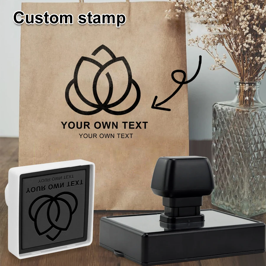 Selbstfärbender Stempel mit individuellem Logo, hochwertiger lichtempfindlicher Stempel für personalisierte Branding, perfekt für Büros, Veranstaltungen, Geschenke