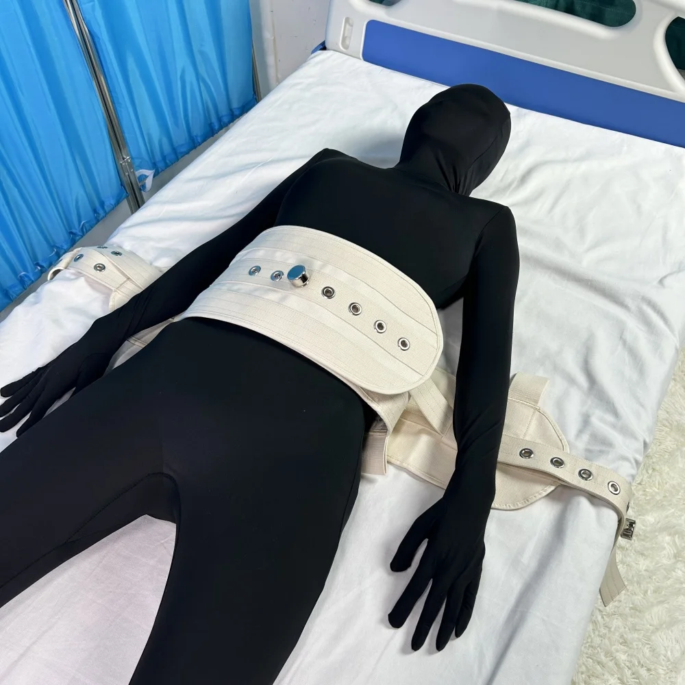 Medical Waist Belly Restraint Belt Fixed on Bed Patient Restraints With Magnetic Lock System
