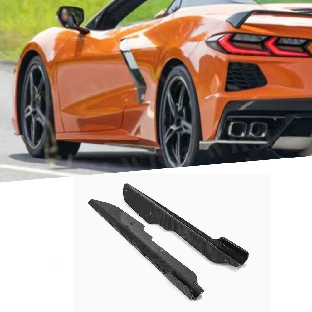 

For Chevrolet Corvette C8 2020-2021 Carbon Fiber Car Front Side Skirts Apron Extension Bodykits Car Accessories