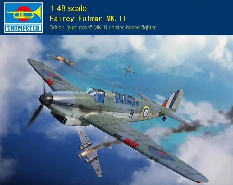 Kit de modelo de avión Trumpeter 05823, escala 1:48, Fairey, Fulmar, MK.II