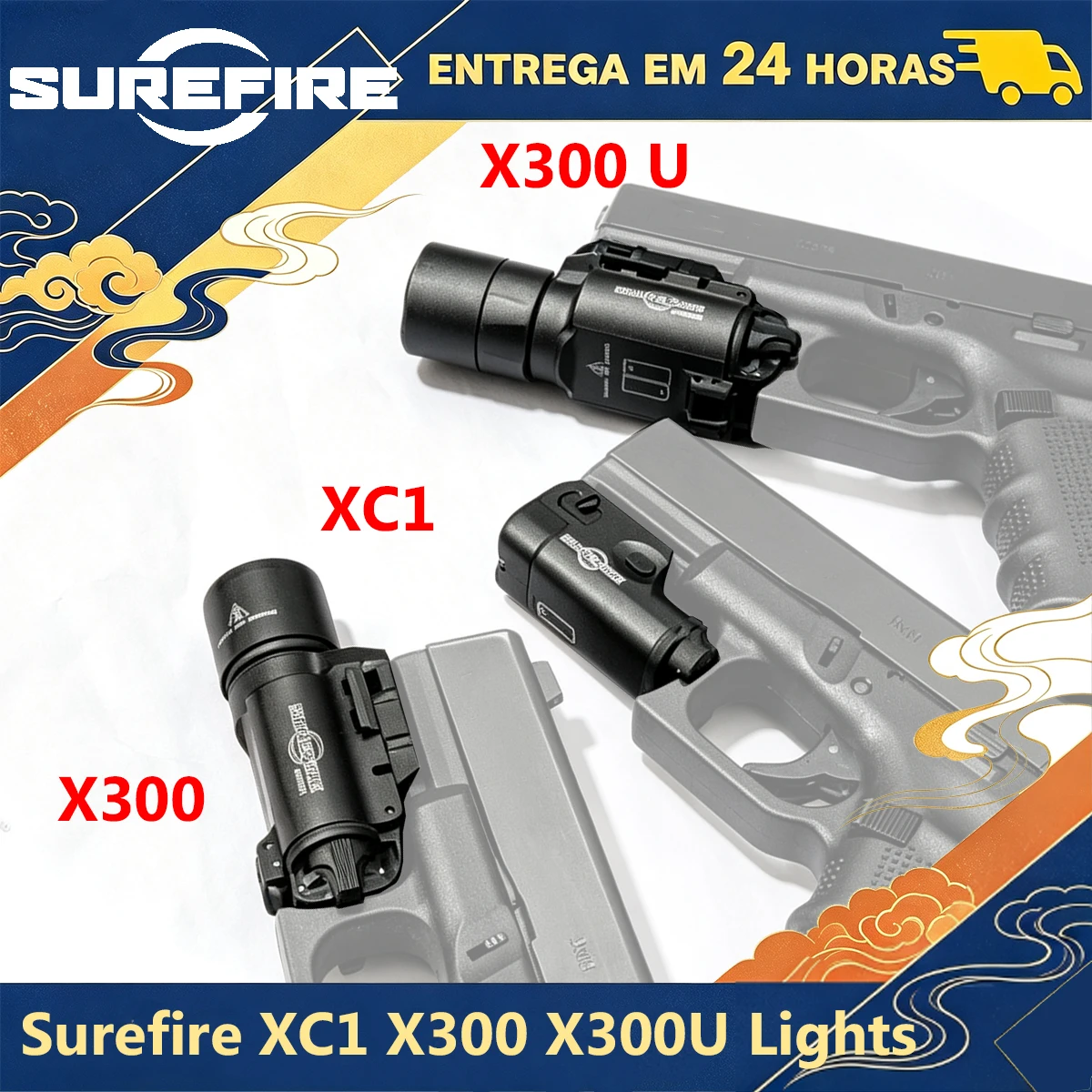 Airsoft XC1 X300 Ultra X300U Tactical Surefire Scout Handheld Flashlight for GLOCK 17 19 Hunting Light Lanterna 20mm Rail Torch