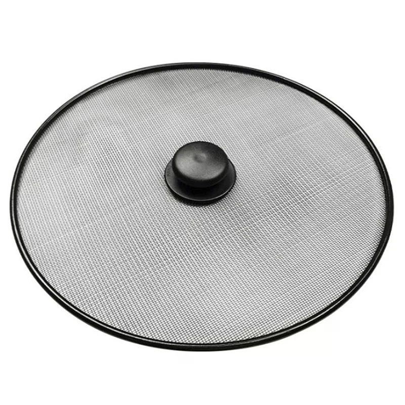Black Splatter Screen Anti Grease Frying Pan Oil Splash Guard Lid Fine Mesh Splash Guard Cover Lid Kitchen Tools