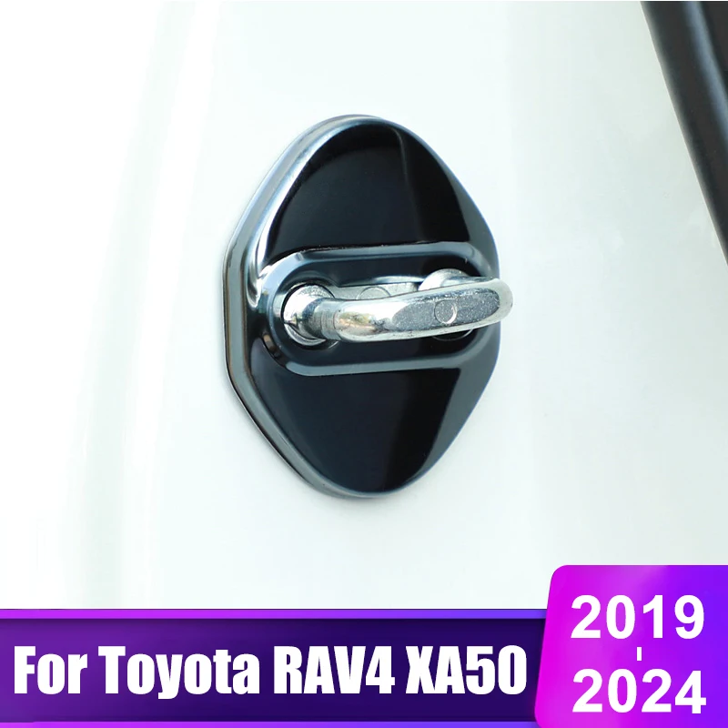 

For Toyota RAV4 XA50 2019 2020 2021 2022 2023 2024 RAV 4 Hybrid Car Door Lock Buckle Trim Cover Protective Rust Accessories