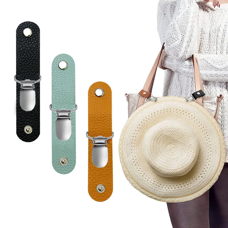 Hat Clip For Travel Hat Clip For Travel On Bag PU Leather Hat Clip Multifunctional Duckbill Hat Clip Outdoor Hat Companion