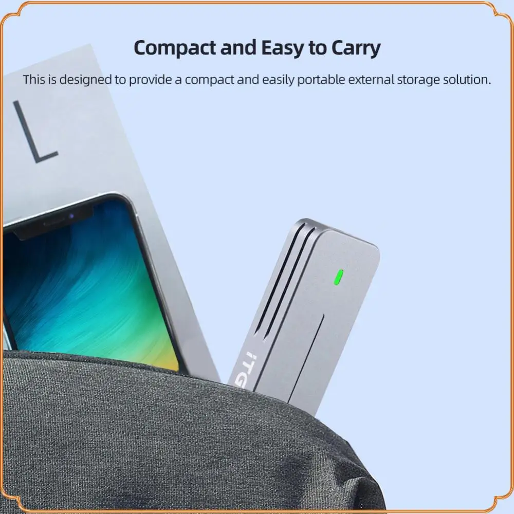 

M.2 NVMe/NGFF SSD Case Solid State Drive Enclosure Aluminum Alloy USB3.2 Gen2 M.2 NVMe Metal SSD Case for 2242 M.2 SSD