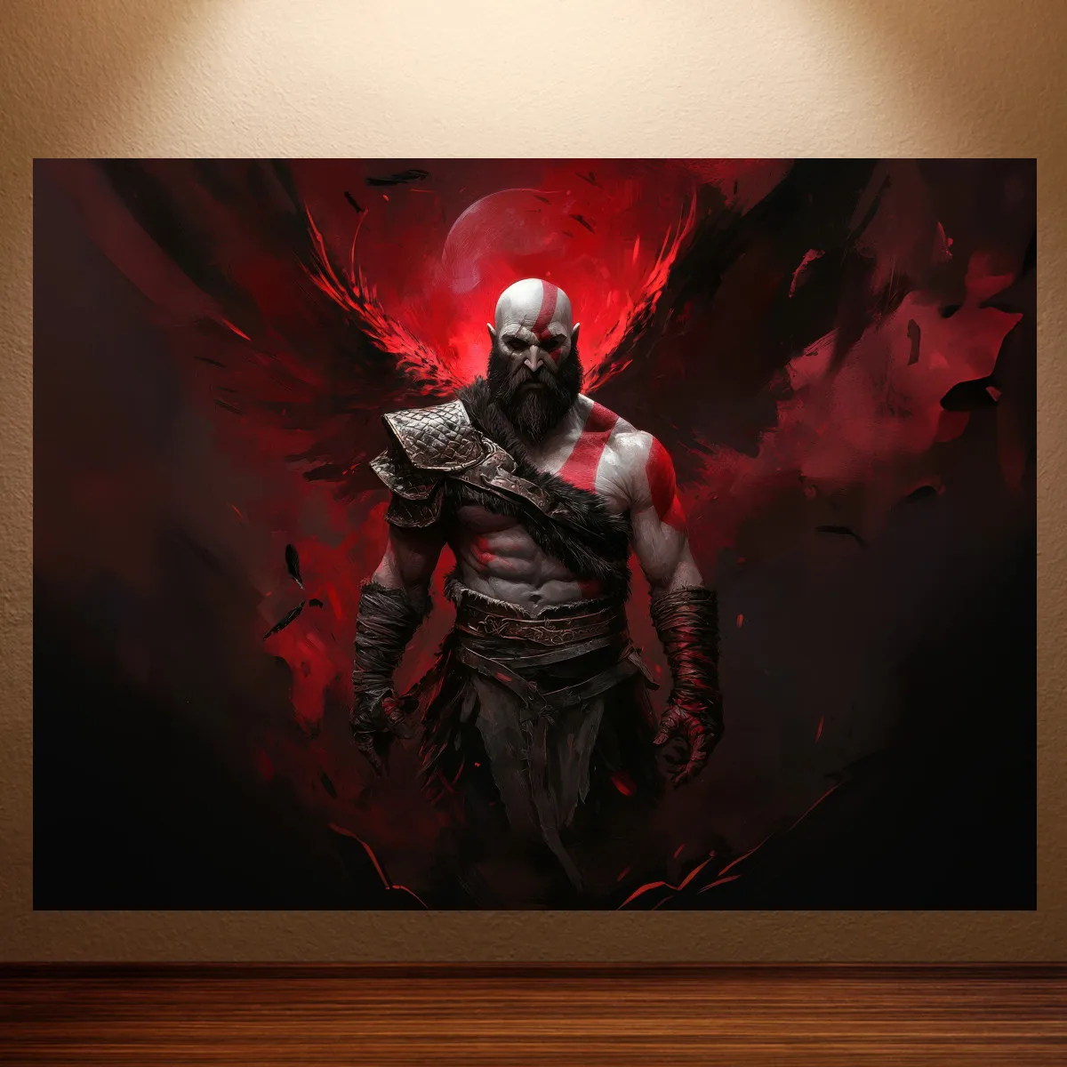 God of War Game Poster Kratos Poster GOD Classic Video Games Poster Canvas Painting Game Room Wall Decor Room Wall Art Sticker