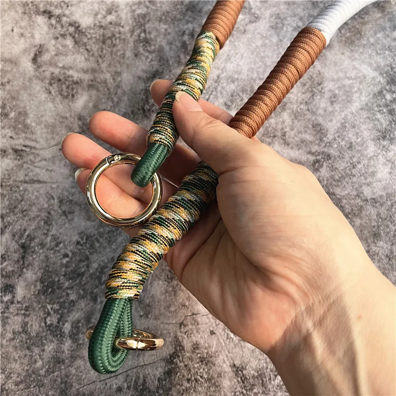 Rope Strap Handmade Custom Lanyard Gold Keyring Smartphone Shoulder Strap Green Laynyard Premium Bag Accessories Pendant Chain