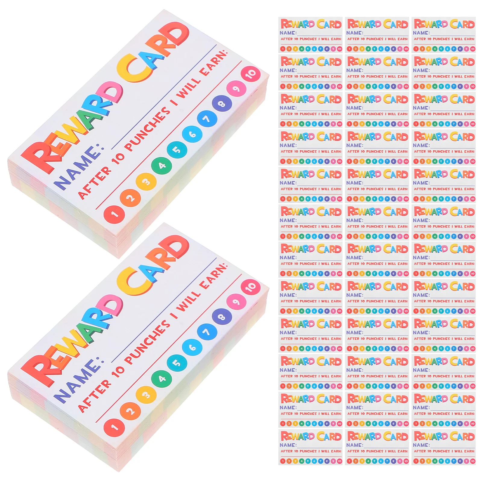 

300 Pcs Reward Punch Cards Kids Classroom Must Haves Portable Multifunctional Paper Cartoon Loyalty Student Motivation
