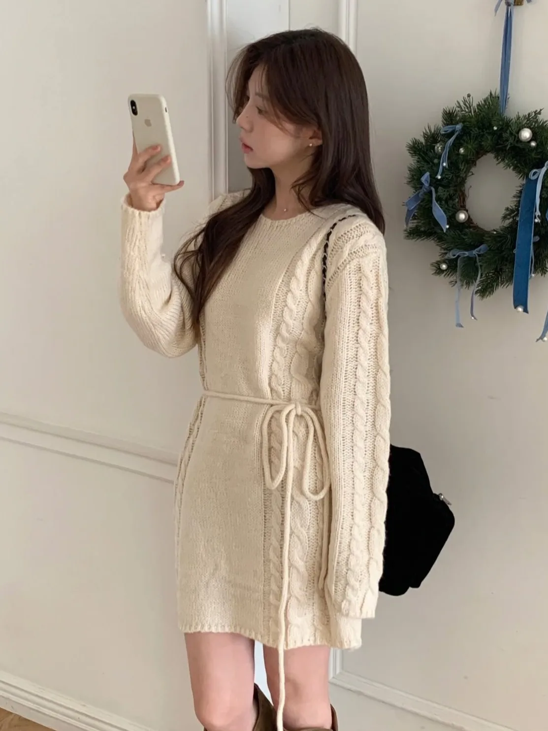 달콤한 니트 패치워크 사이드 스트라이프 허리 조임 스웨터 여성 패션 한국 스타일 겨울 신상 캐주얼 스트리트...