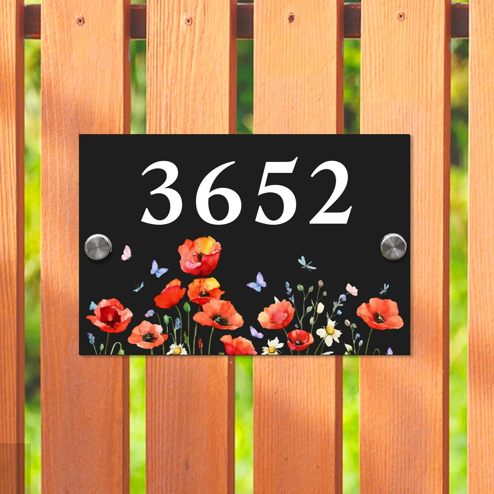 

Персонализированная темно-серая адресная табличка в цветочной форме - подставка из нержавеющей стали, вывеска в магазине, современный новый подарок для дома