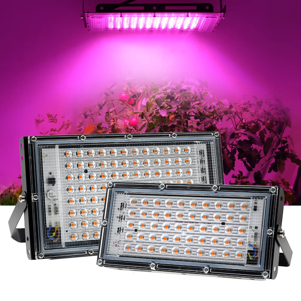 كامل الطيف LED نمو النبات ضوء AC220V 50/100/150/200 واط مع التبديل للنباتات المائية الدفيئة زهرة بذور النمو ضوء #3