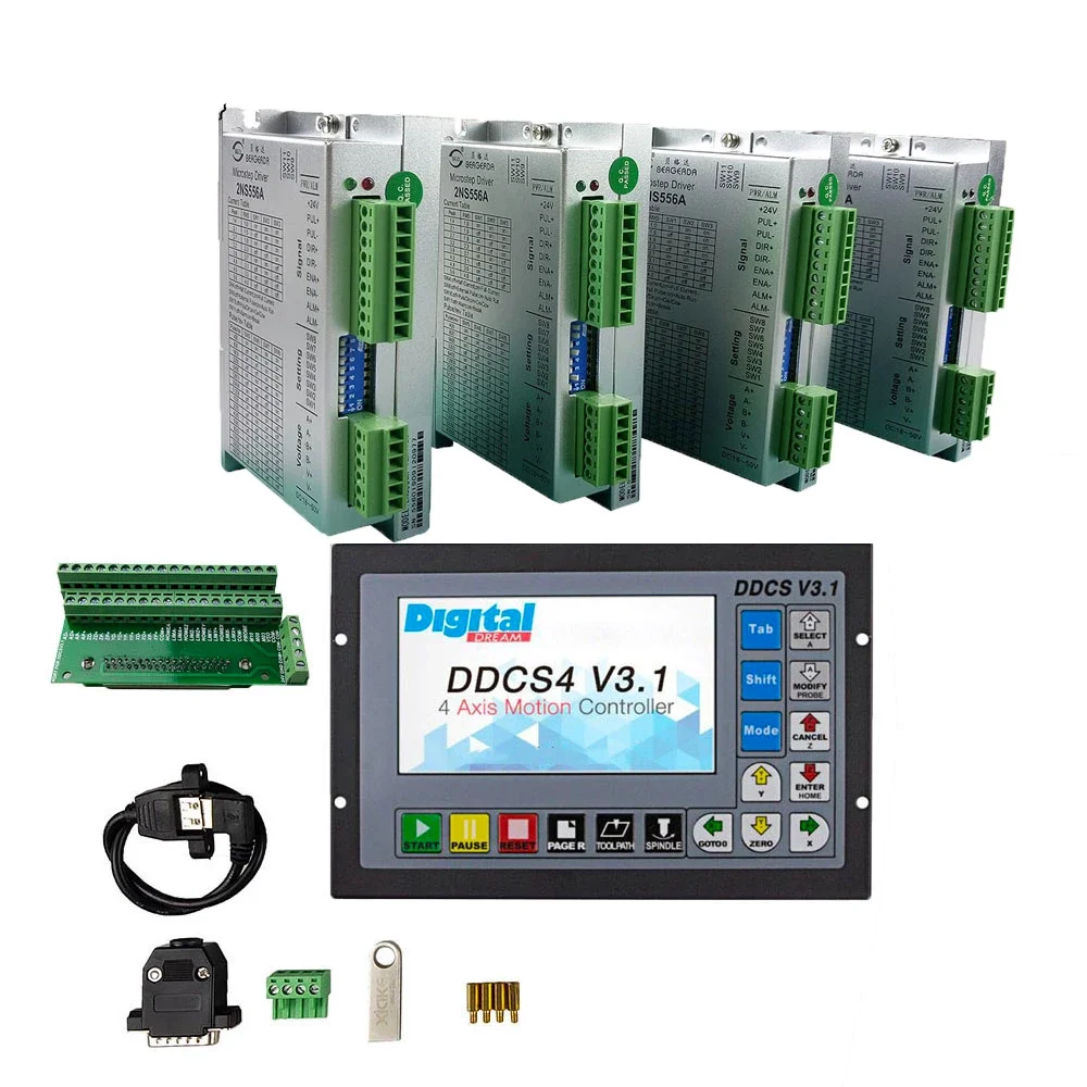 

CNC Router 3/4-axis Kit Controller DDCSV3.1 + Stepper Motors Drives 2NS556A For Around 3NM NEMA23/34 motor