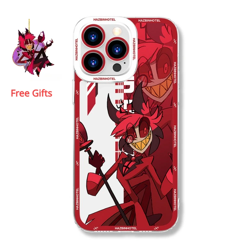 Anime Hotel Cartoon Character Phone Case For iPhone 14/15 Pro Max Soft Silicone Protection Alastor Morningstar Cover Case