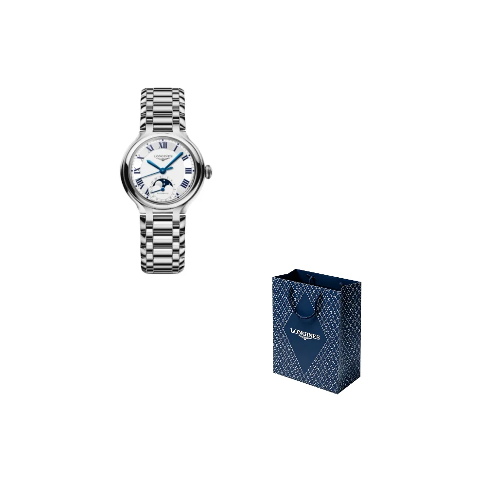 LONGINES Heart Moon Collection Automatic Mechanical Movement Women's Watch 34mm White Dial L8.126.4.71.6