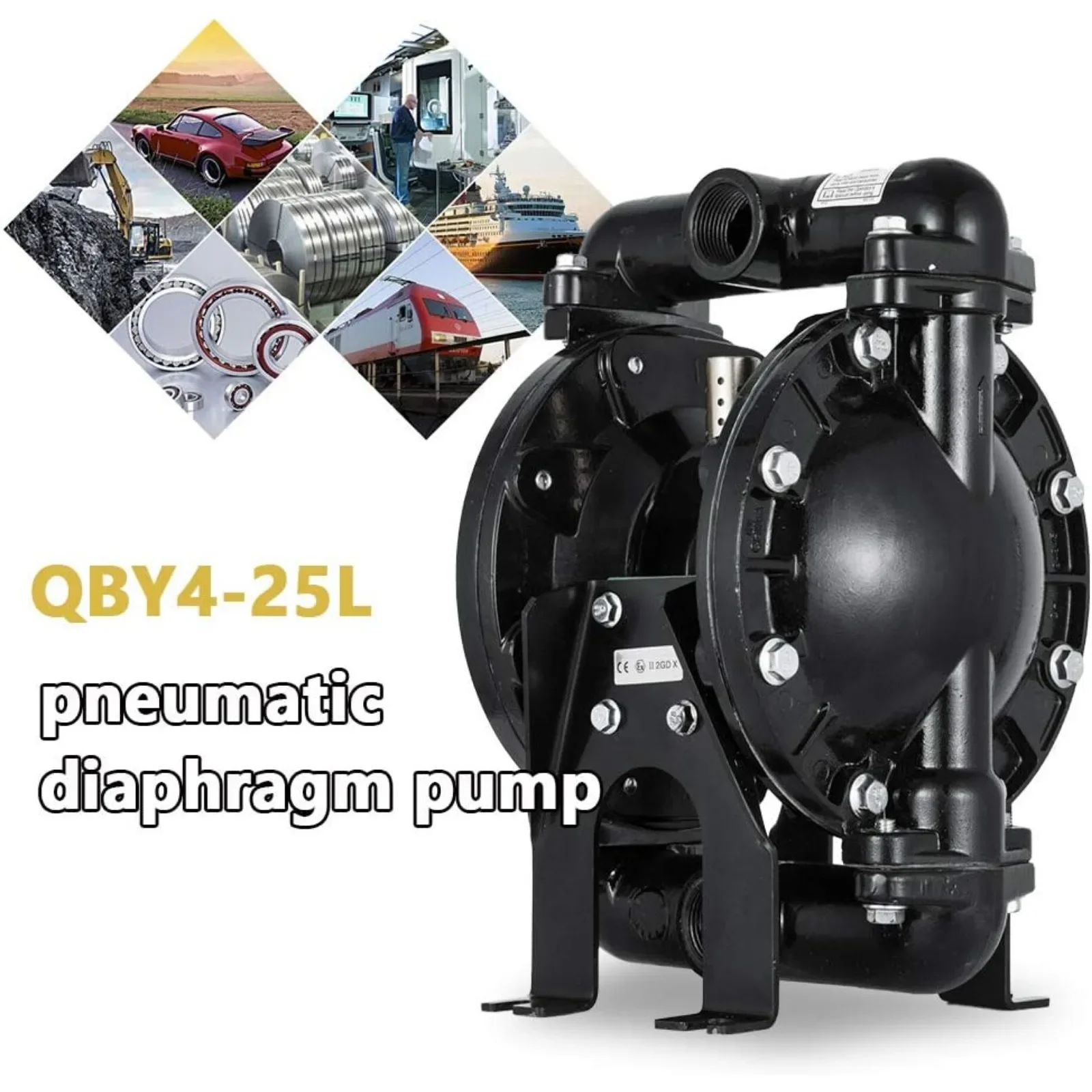 Air-Operated Diaphragm Pump Double Diaphragm P Ump 1 Inch Inlet & Outlet, Air Diaphragm Pump Dual Diaphragm Air Pump