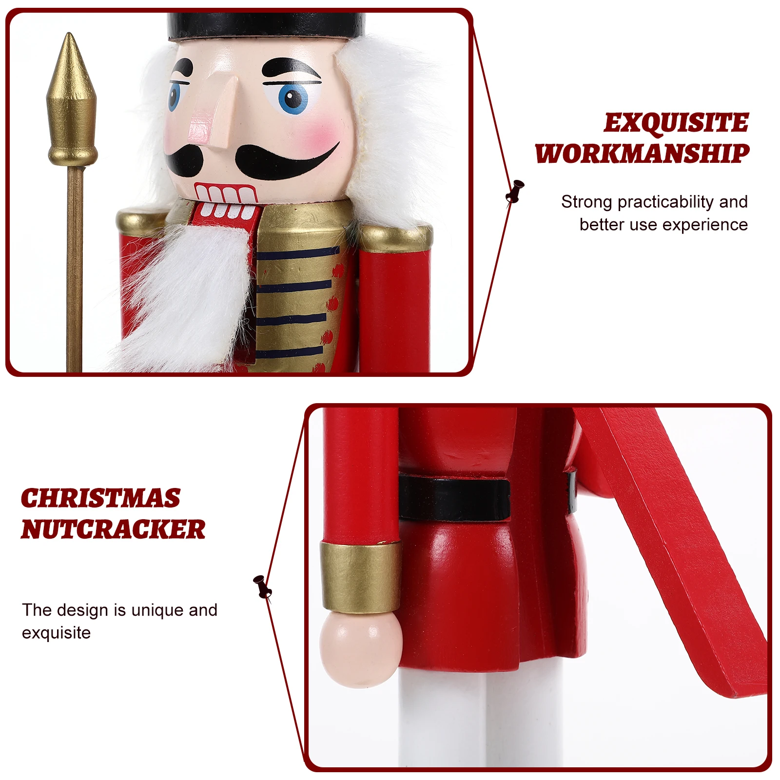 

Wooden Christmas Decoration 8.5Inch Nutcracker Ornament Desktop Craft Xmas Party Favor Wood Nutcracker Nutcrackers Craft Xmas