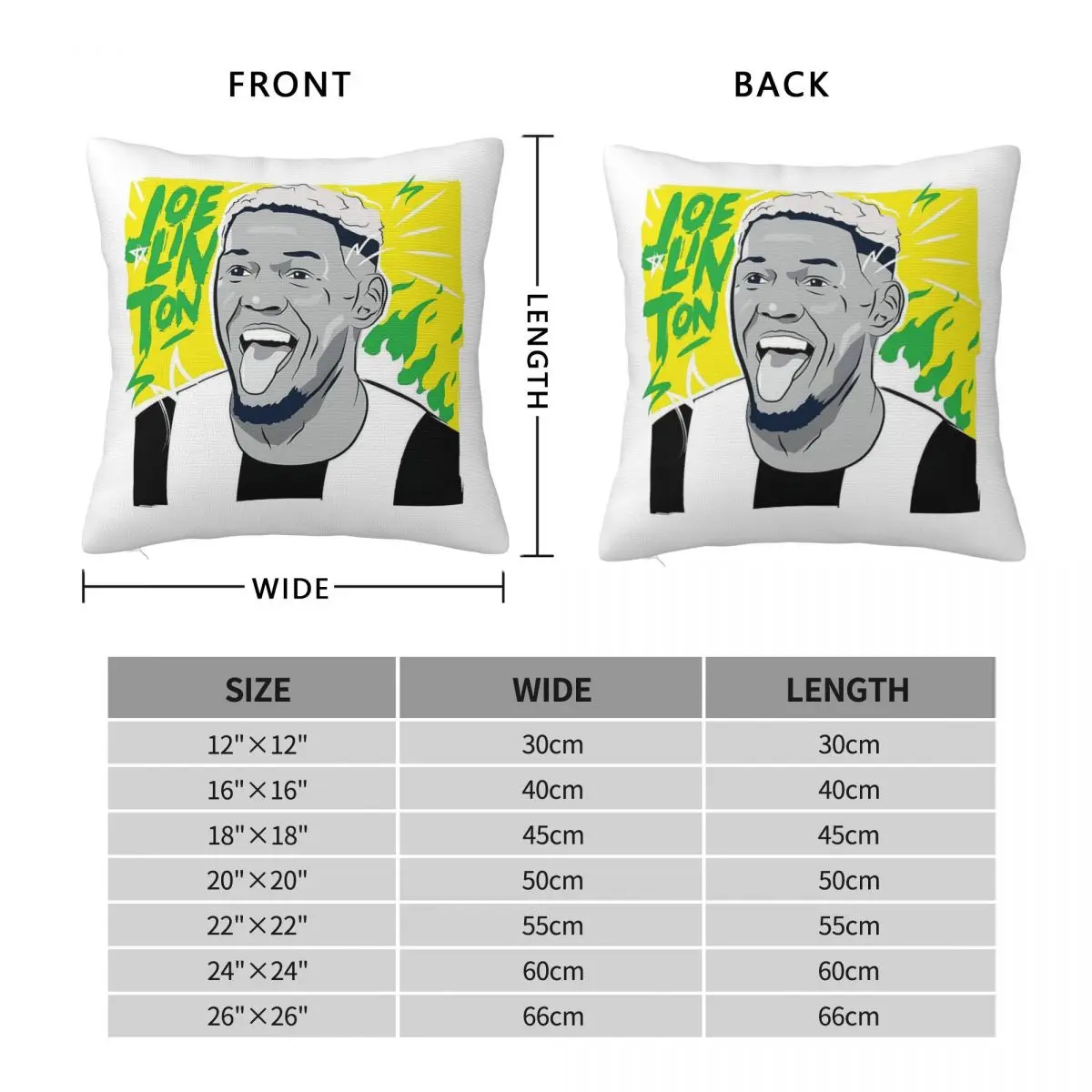 Joelinton Soccer Player Square Pillowcase Polyester Linen Velvet Printed Zip Decor Pillow Case Car Cushion Cover