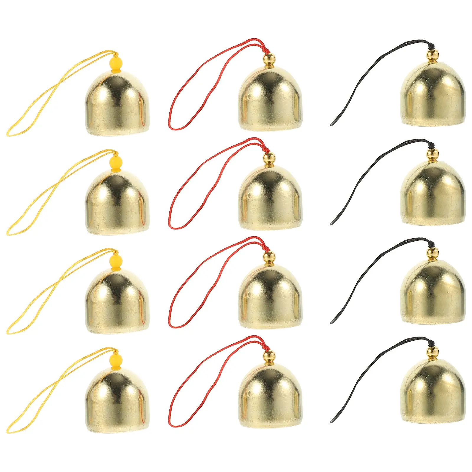 

12 Pcs Copper Bells Small Size Sweet Sound Lucky Feng Shui Garden Hanging Decor Golden Ornaments Christmas Tree Holiday Wreath