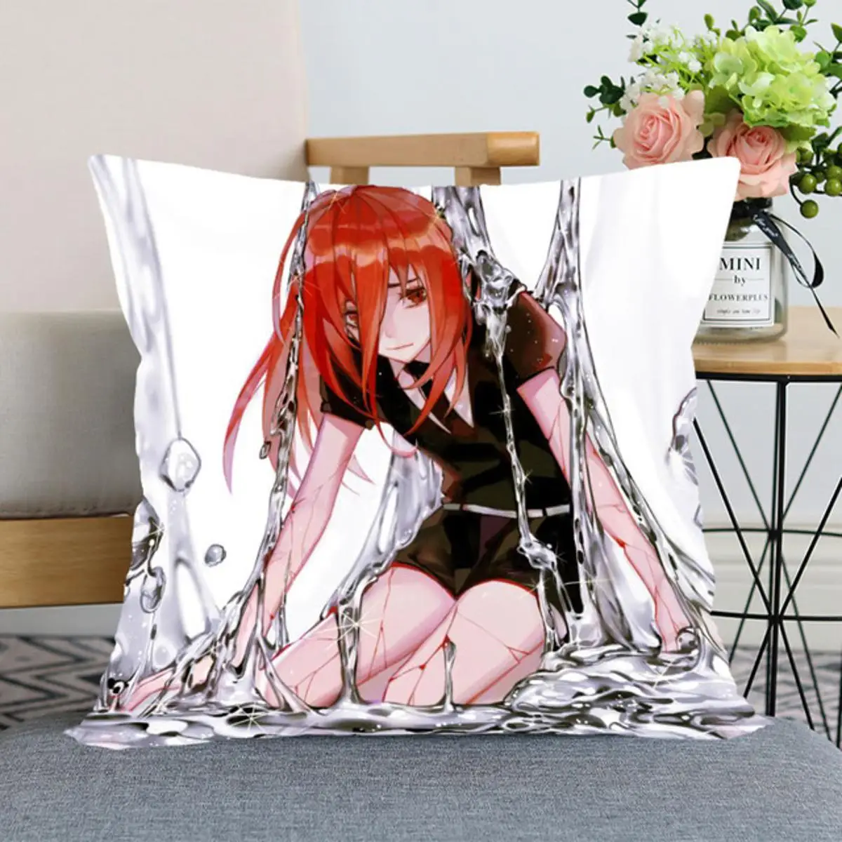 HEARMNY Houseki no Kuni Anime Pillowcase Bedroom Home Decorative Gift Pillow Cover Square Zipper Pillow Cases Satin Soft Fabric