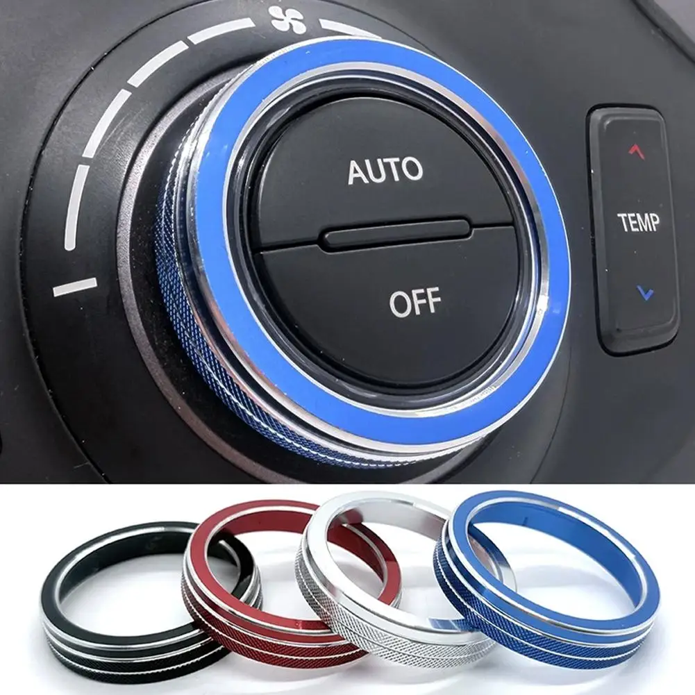 ABS AC Climate Control Knob Trim Rings for 2013-2017 Hyundai Santa Fe IX45 Interior Decor Accessories