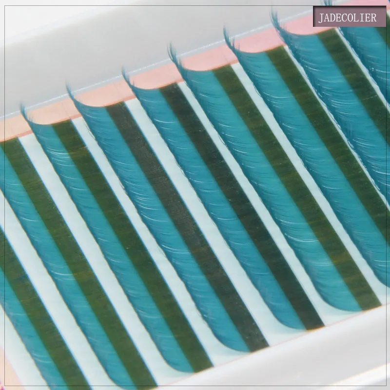 Jadecolier 8-14mm comprimento misto moda cor azul extensão de cílios 0.07mm macio natural longo maquiagem individual cílios c onda
